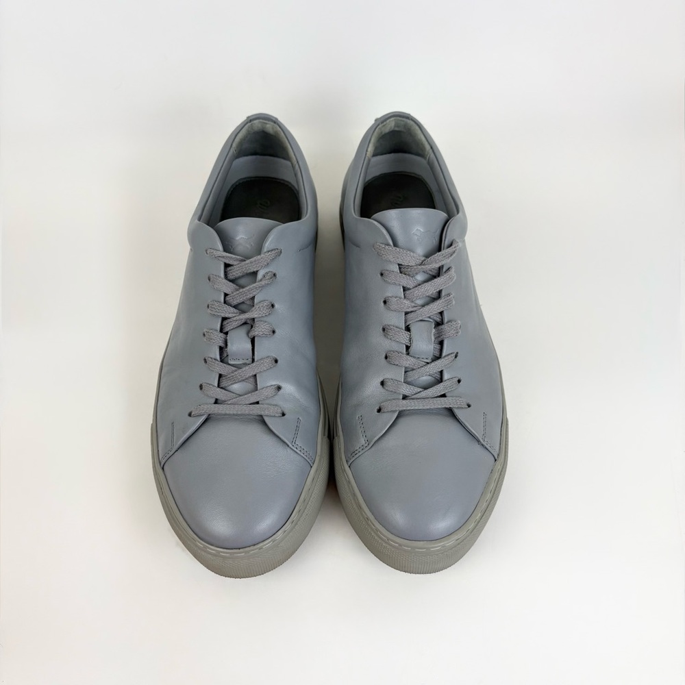 Wolf & Shepherd Italian Smoke Gray Leather Solid Sneaker Mens Size 9